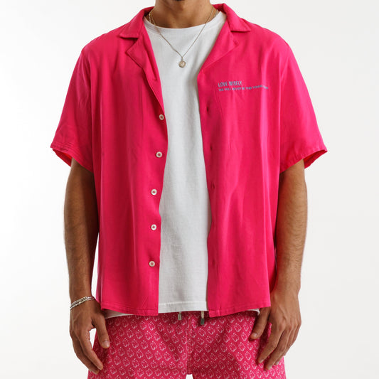 Pink Button Short Sleeve Shirt